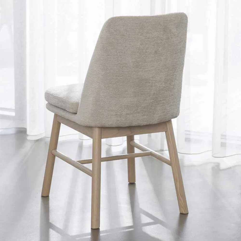 Wohnen Küchenstühle|Esszimmerstühle*Polsterstuhl in Creme Strukturstoff - Peppino (2er Set)