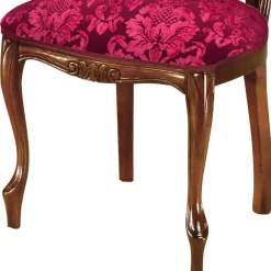 Wohnen Polsterstuhl in Dunkelrot & Nussbaum - Ursanna