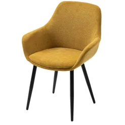 Wohnen Polsterstuhl in Gelb & Schwarz - Vanencia (2er Set)