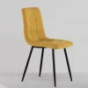Wohnen Schwarze Möbel|Küchenstühle*Polsterstuhl in Gelb Stoffbezug - Furatras (4er Set)