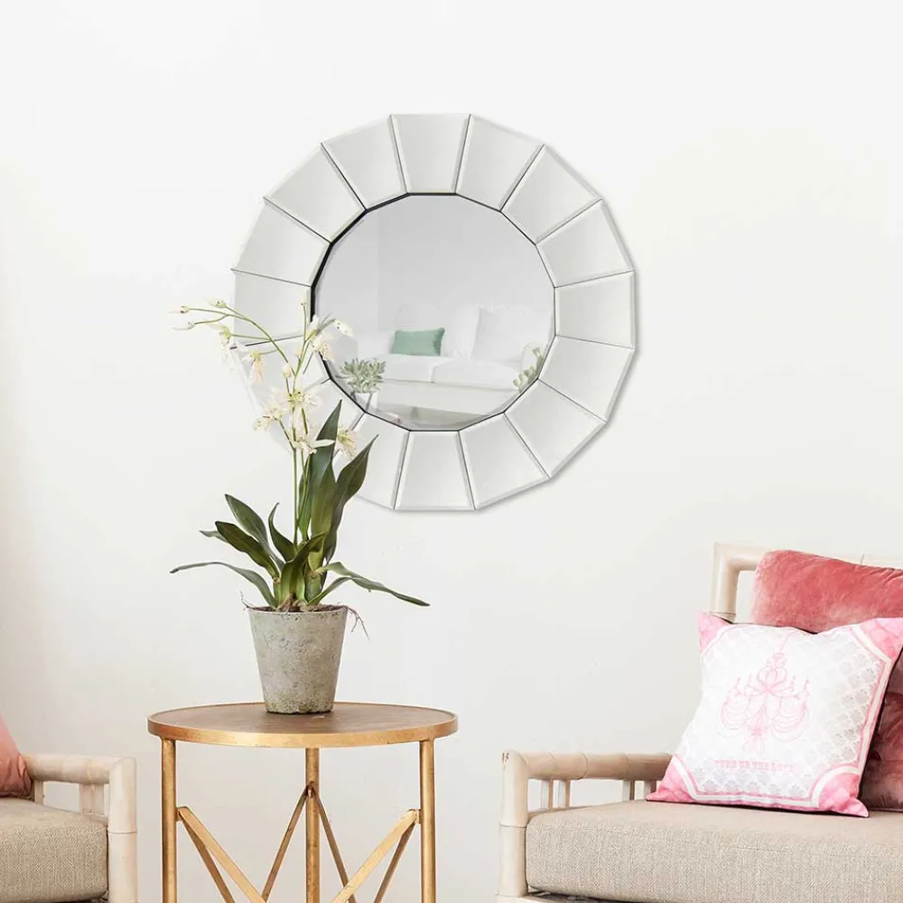 Wohnen Polygon Designspiegel in Silber - Ymer