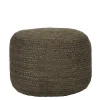 Wohnen Pouf Hocker in Oliv Grün aus Jute - Delius