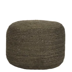 Wohnen Pouf Hocker in Oliv Grün aus Jute - Delius