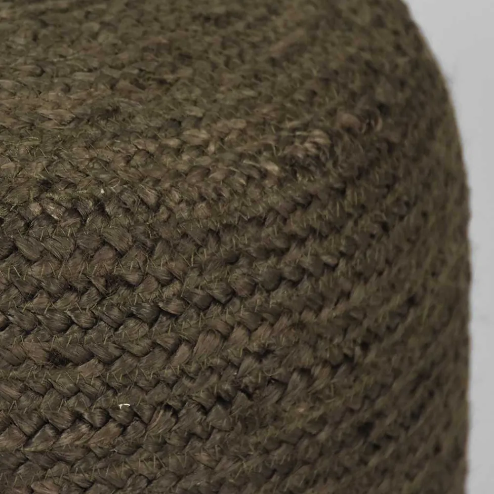 Wohnen Pouf Hocker in Oliv Grün aus Jute - Delius