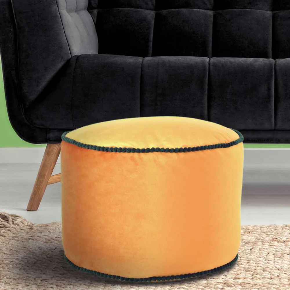 Wohnen Pouf Yogakissen in Bronze Samt - Ynvinata