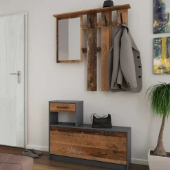 Wohnen Preiswerte Flureinrichtung zweifarbig - Vinzent (zweiteilig)