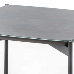 Wohnen Quadrat Beistelltisch in Blaugrau - Vrono