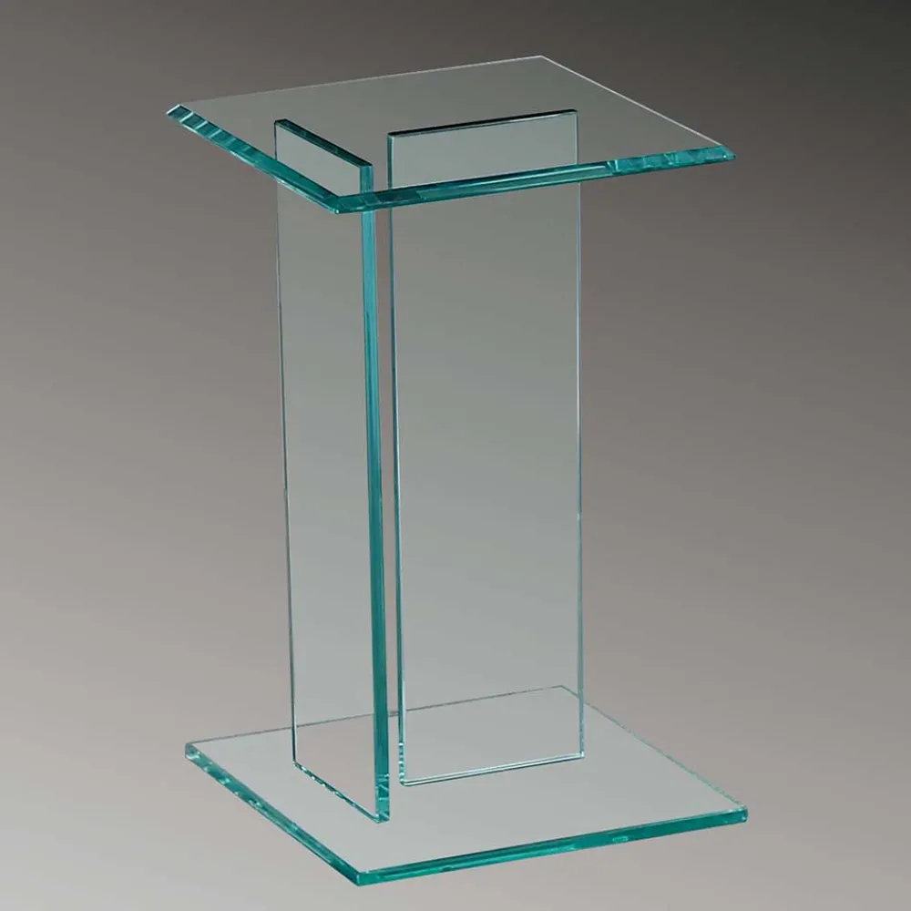 Wohnen Quadrat Blumensäule aus transparentem Glas - Nadia