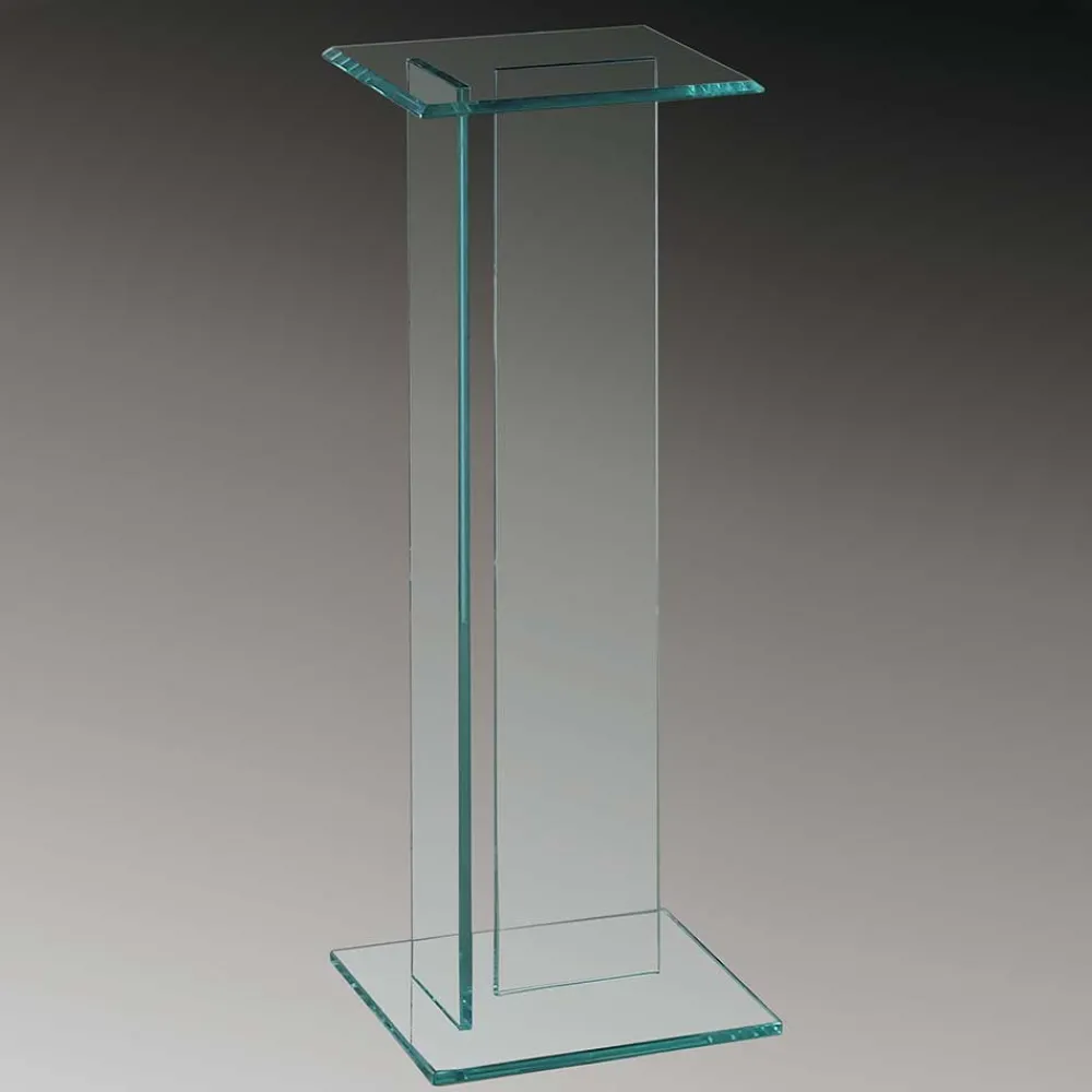 Wohnen Quadrat Blumensäule aus transparentem Glas - Nadia