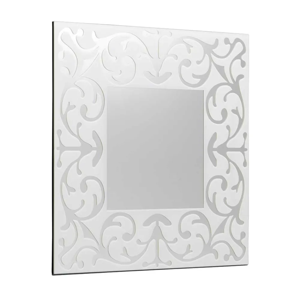 Wohnen Spiegel|Flurspiegel*Quadrat Design Spiegel mit Ornament Rahmen - Spazion