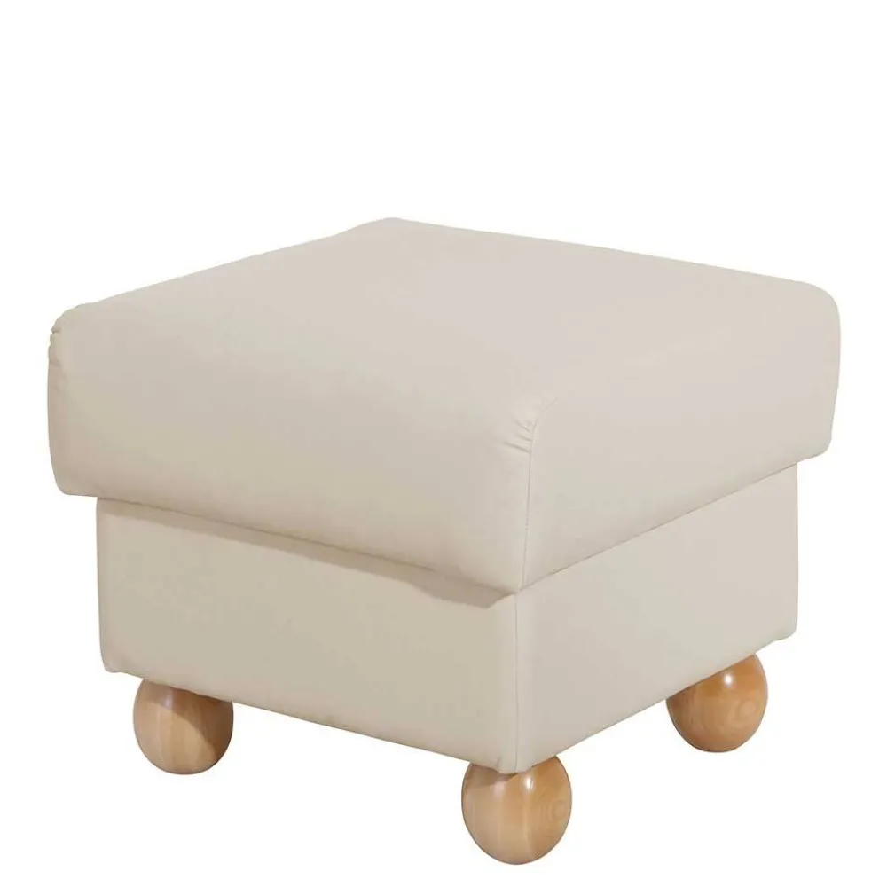 Wohnen Barhocker|Hocker*Quadrat Hocker in Beige Kunstlederbezug - Sharay