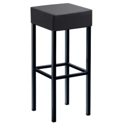 Wohnen Quadrat Tresenhocker in Anthrazit & Schwarz - Madrid