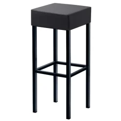 Wohnen Quadrat Tresenhocker in Anthrazit & Schwarz - Madrid