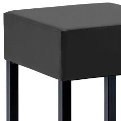 Wohnen Quadrat Tresenhocker in Anthrazit & Schwarz - Madrid