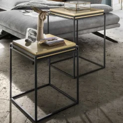 Wohnen Telefontische*Quadratische Beistelltische in Gold - Miaoly (zweiteilig)