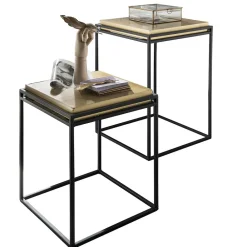 Wohnen Telefontische*Quadratische Beistelltische in Gold - Miaoly (zweiteilig)