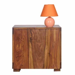 Wohnen Quadratischer Beistelltisch Hoslo aus Massivholz klar lackiert