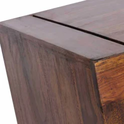 Wohnen Quadratischer Beistelltisch Hoslo aus Massivholz klar lackiert