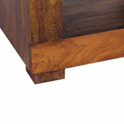 Wohnen Quadratischer Beistelltisch Hoslo aus Massivholz klar lackiert