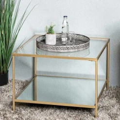 Wohnen Quadratischer Beistelltisch aus Klarglas - Clair