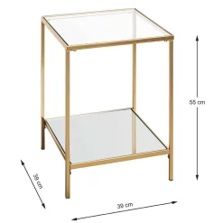 Wohnen Quadratischer Beistelltisch aus Klarglas - Clair