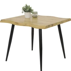 Wohnen Quadratischer Esstisch mit Baumkanten NB - Ashela