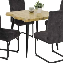 Wohnen Quadratischer Esstisch mit Baumkanten NB - Ashela