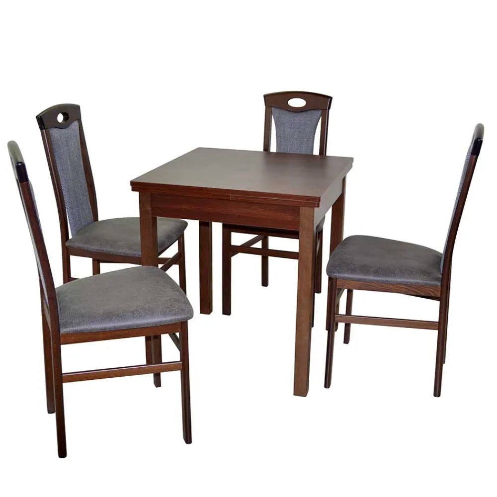 Wohnen Küchen-Essgruppen|Esszimmer Komplett*Quadratischer Esstisch mit Stühlen - Jilamenda (fünfteilig)