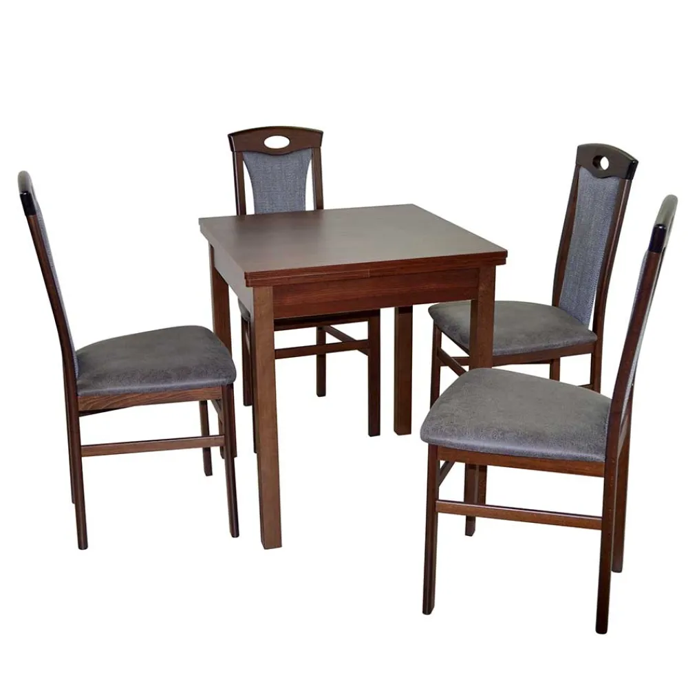 Wohnen Küchen-Essgruppen|Esszimmer Komplett*Quadratischer Esstisch mit Stühlen - Jilamenda (fünfteilig)