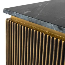 Wohnen Schwarze Möbel|Braune Möbel*Quadratischer Wohnzimmertisch mit Marmorplatte - Hayato