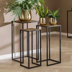 Wohnen Quadratisches Blumensäulen Set - Christine (dreiteilig)