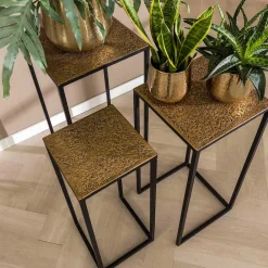 Wohnen Quadratisches Blumensäulen Set - Christine (dreiteilig)