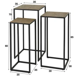 Wohnen Quadratisches Blumensäulen Set - Christine (dreiteilig)