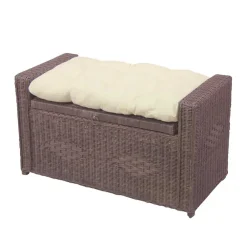 Wohnen Rattan Geflecht Sitztruhe in Braun - Leony