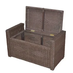 Wohnen Rattan Geflecht Sitztruhe in Braun - Leony
