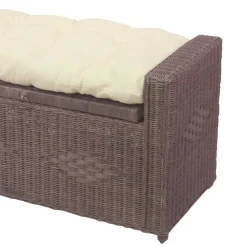 Wohnen Rattan Geflecht Sitztruhe in Braun - Leony