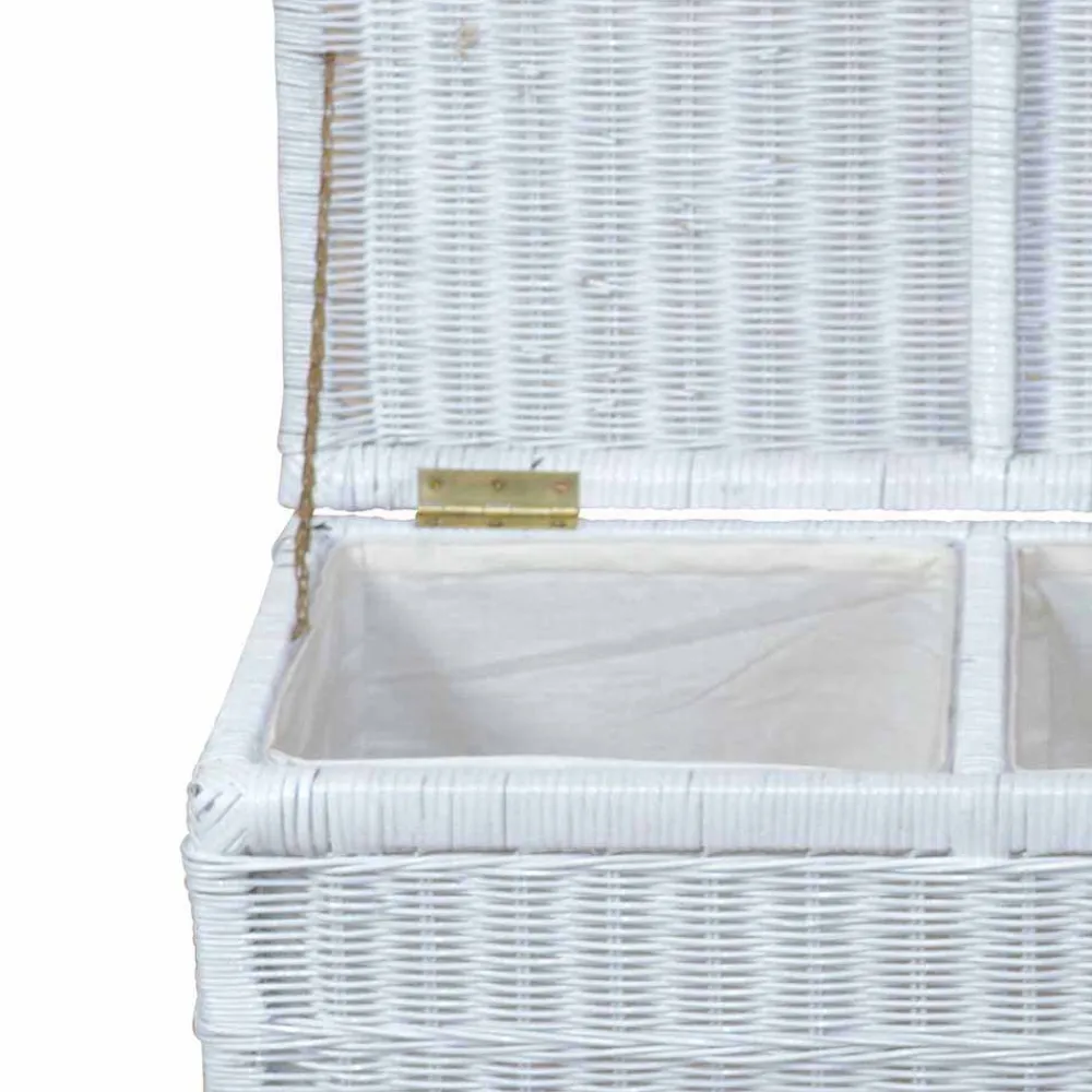 Wohnen Rattan Geflecht Wäschetruhe mit 2 Kammern - Gulica