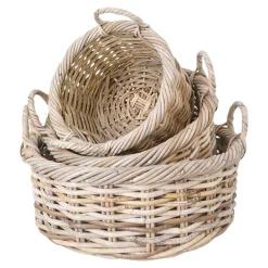 Wohnen Rattanmöbel*Rattan Körbe von Hand gefertigt - Saliaora (dreiteilig)