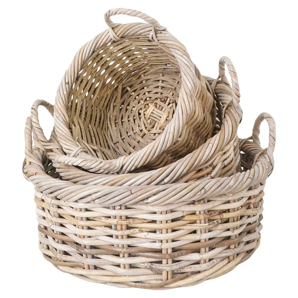 Wohnen Rattanmöbel*Rattan Körbe von Hand gefertigt - Saliaora (dreiteilig)