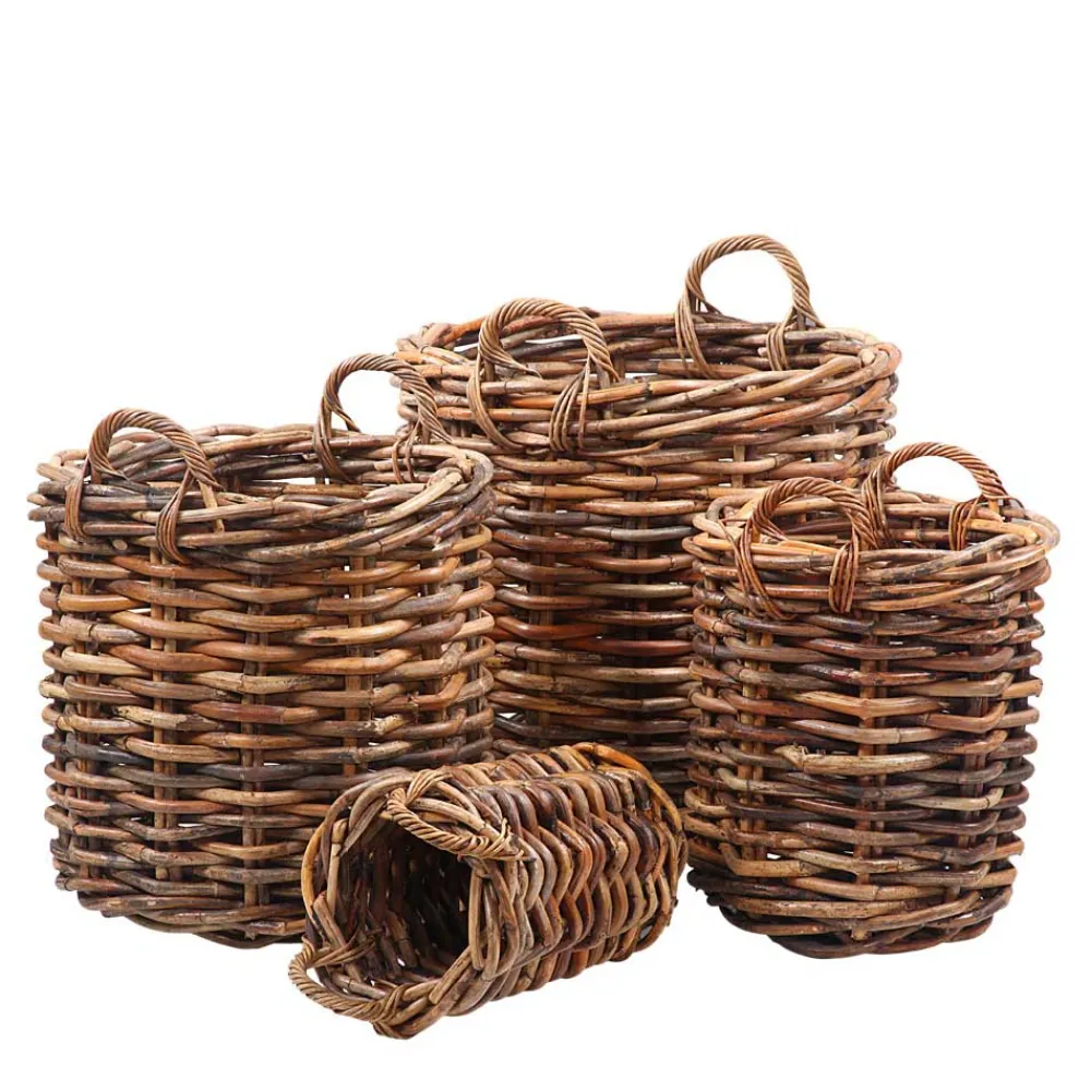 Wohnen Rattanmöbel*Rattan Körbe von Hand geflochten - Norjan (vierteilig)