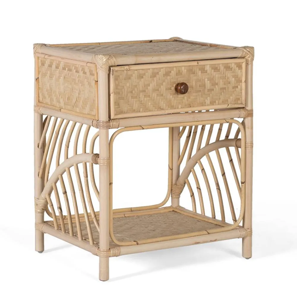 Wohnen Rattan Nachtkommode mit zwei Ablagen - Robin