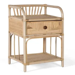 Wohnen Rattan Nachtkonsole mit zwei Ablagen - Robin