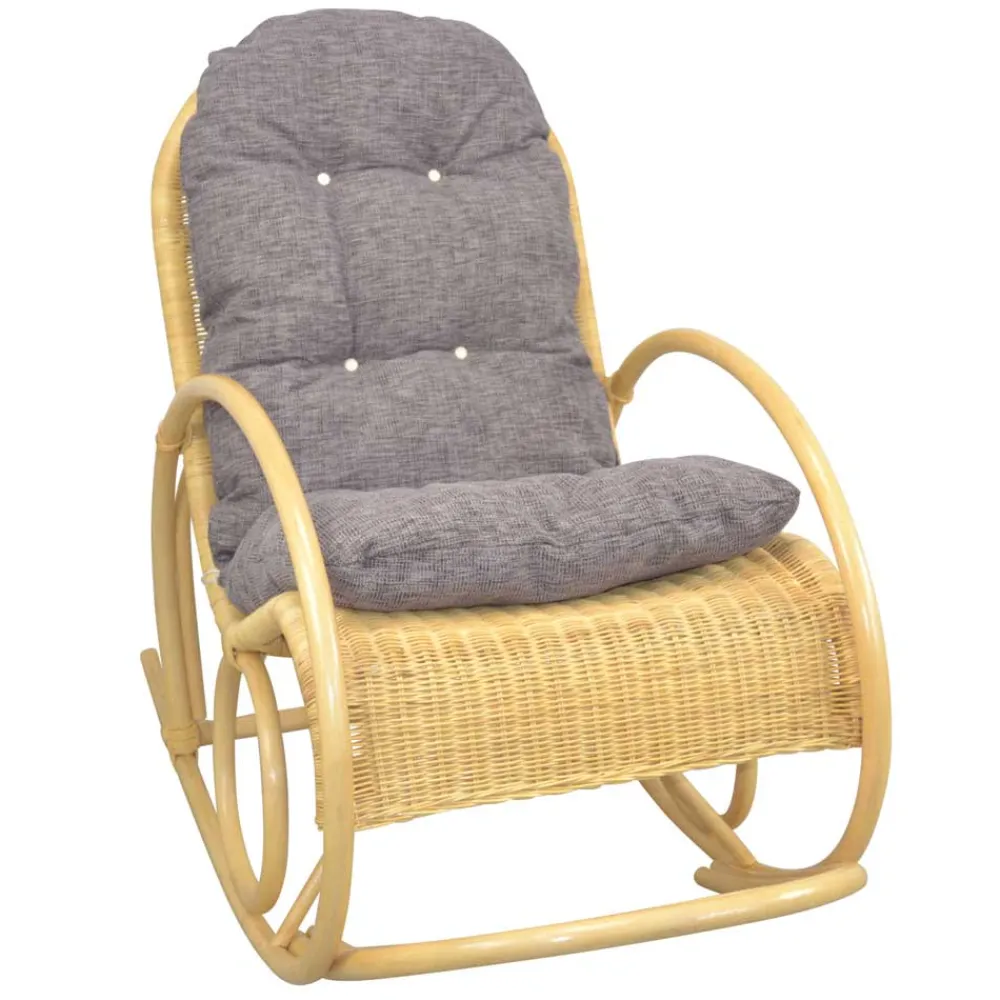 Wohnen Rattanmöbel*Rattan Schaukelstuhl in Natur - Paleara