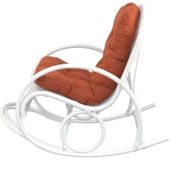 Wohnen Rattan Schaukelstuhl in Weiß lackiert - Eddi