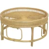 Wohnen Rattan Sofatisch in Beige 75x41x75 - Juwan