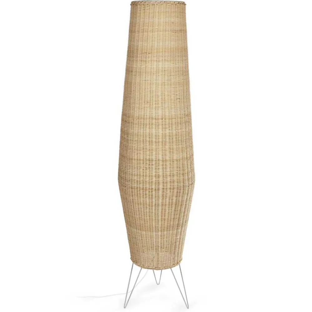 Wohnen Rattanmöbel|Lampen & Leuchten*Rattan Stehleuchte aus Geflecht in Beige - Abelonia