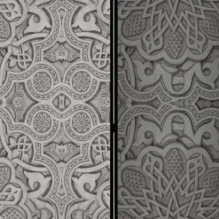 Wohnen Wohnzimmer-Regale|Orientalische Möbel*Raumteiler mit Mandala Motiv in Grau - Sololos