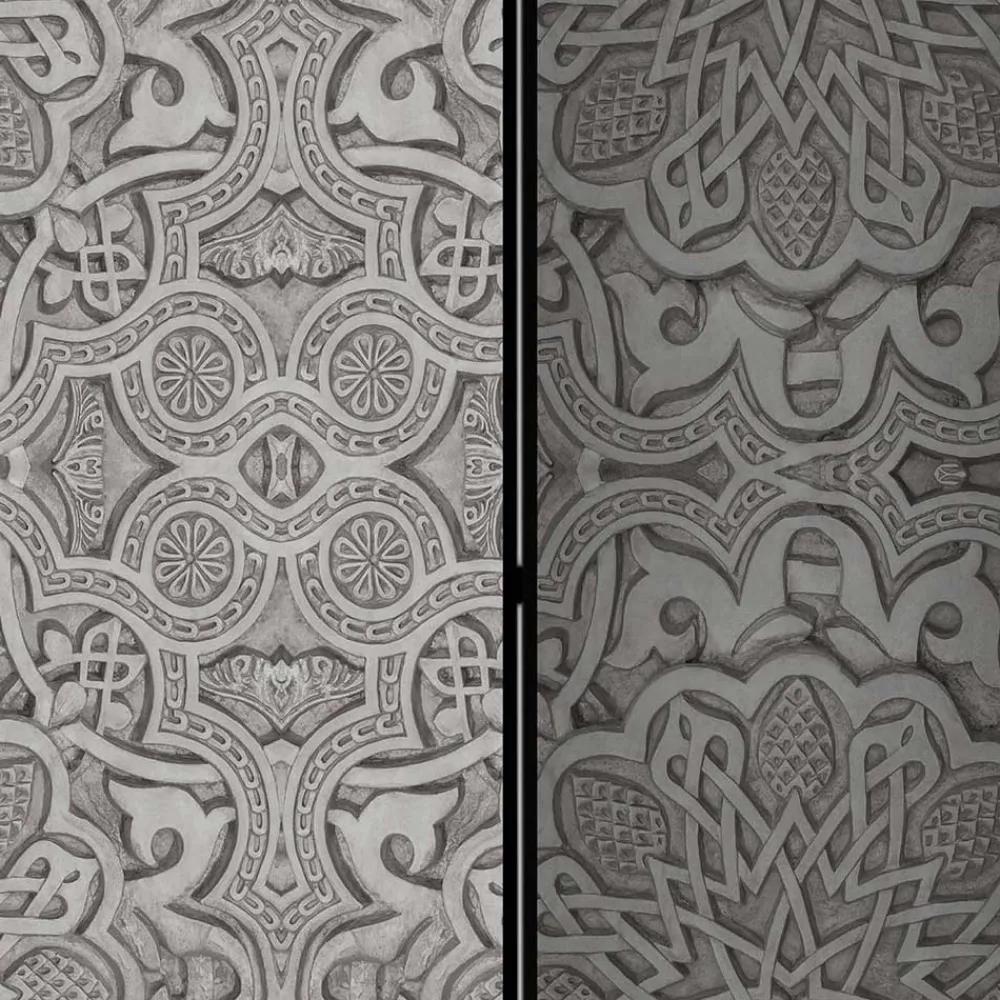 Wohnen Wohnzimmer-Regale|Orientalische Möbel*Raumteiler mit Mandala Motiv in Grau - Sololos