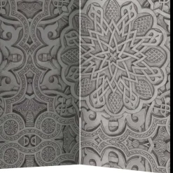 Wohnen Wohnzimmer-Regale|Orientalische Möbel*Raumteiler mit Mandala Motiv in Grau - Sololos