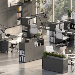 Wohnen Büroregale|Wohnzimmer-Regale*Raumteiler Officeregal in Dunkelgrau - Tila